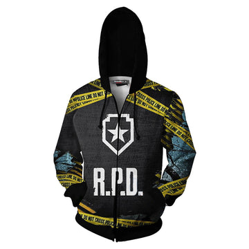 Novedad Peligro Biológico Resident Evil Sudadera Estampada con Cremallera y Capucha para Adultos Unisex